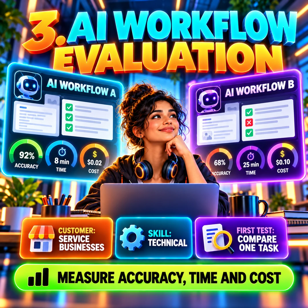 AI workflow evaluation comparing accuracy time and cost
