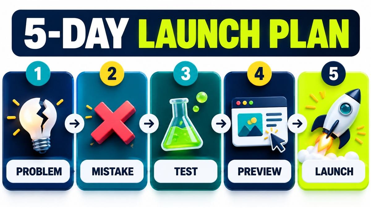 Five-day startup product launch marketing plan