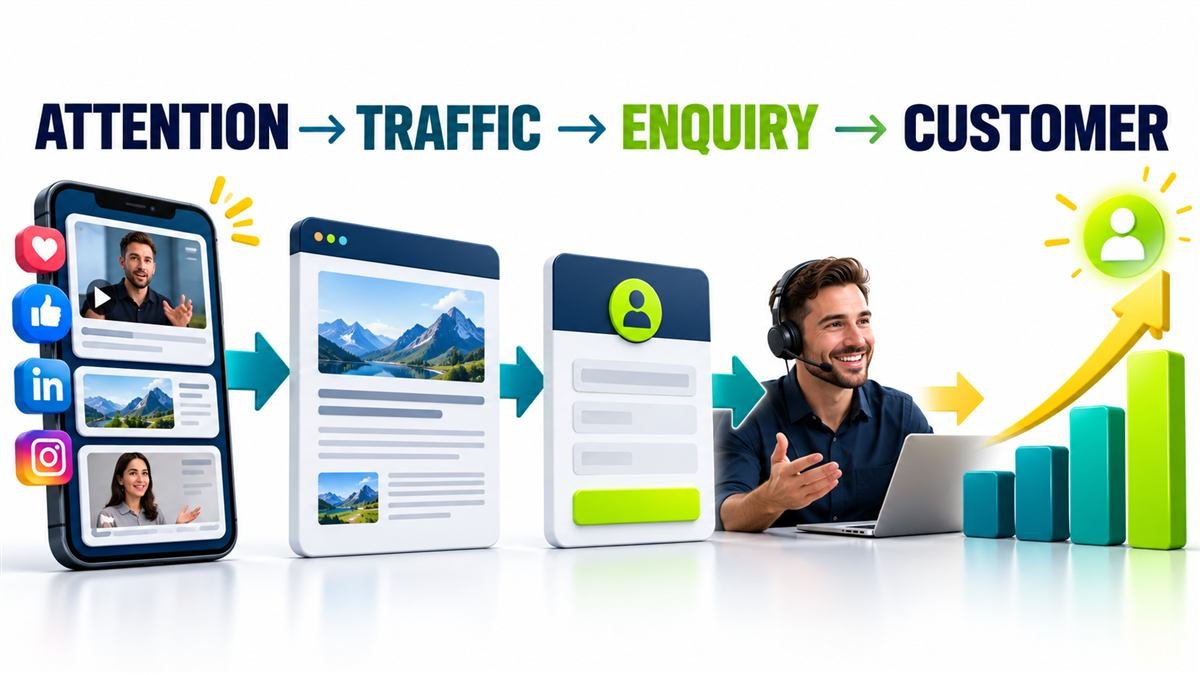 Attention to traffic, enquiry and customer conversion funnel