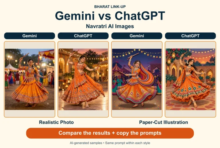 Navratri AI Photo Prompts 2026: Gemini vs ChatGPT Garba Images