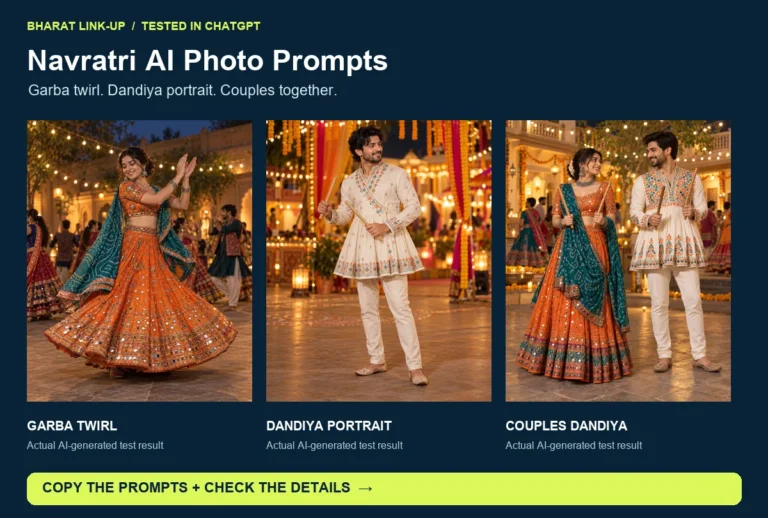 ChatGPT Navratri Photo Prompts: Garba, Dandiya & Couples