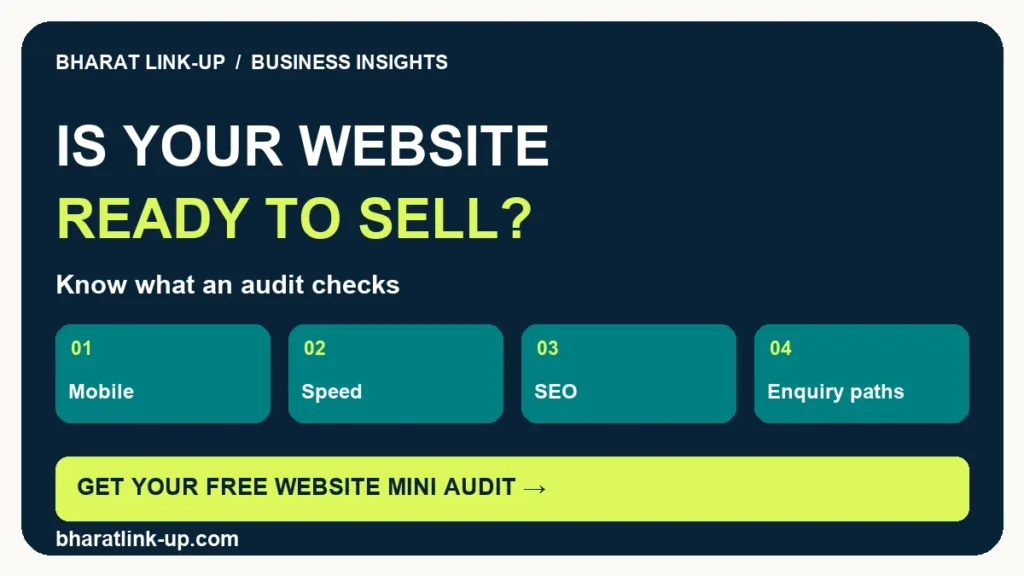 Know what an audit checks: Mobile • Speed • SEO • Enquiry paths